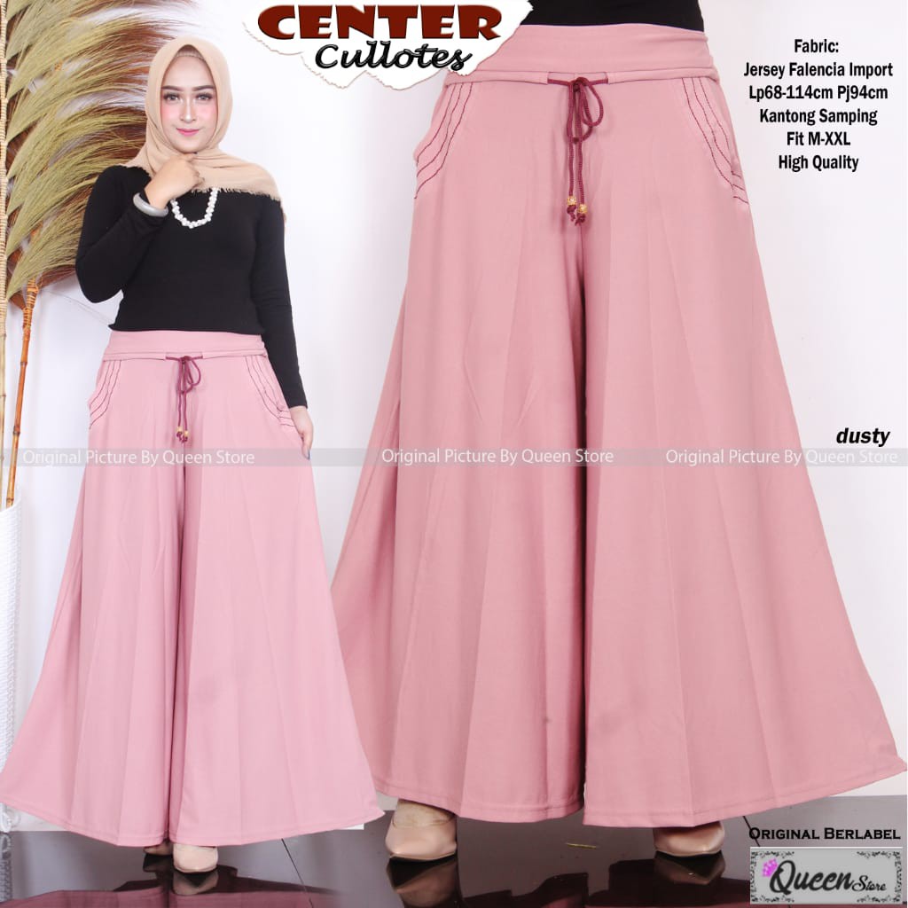 CENTER KULOT, KULOT CCANTIK ORIGINAL QUEEN, BAHAN JERSEY, KANTONG SAMPING