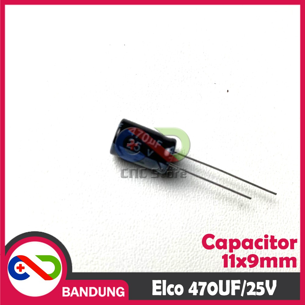 CAPACITOR ELECTROLYTIC ELCO KAPASITOR ELEKTROLIT ELKO 470UF 470UF/25V