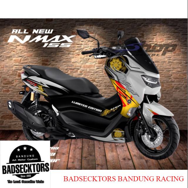 Decal Sticker Full Body All New NMAX 155 Motif Putih orange limited edition keren