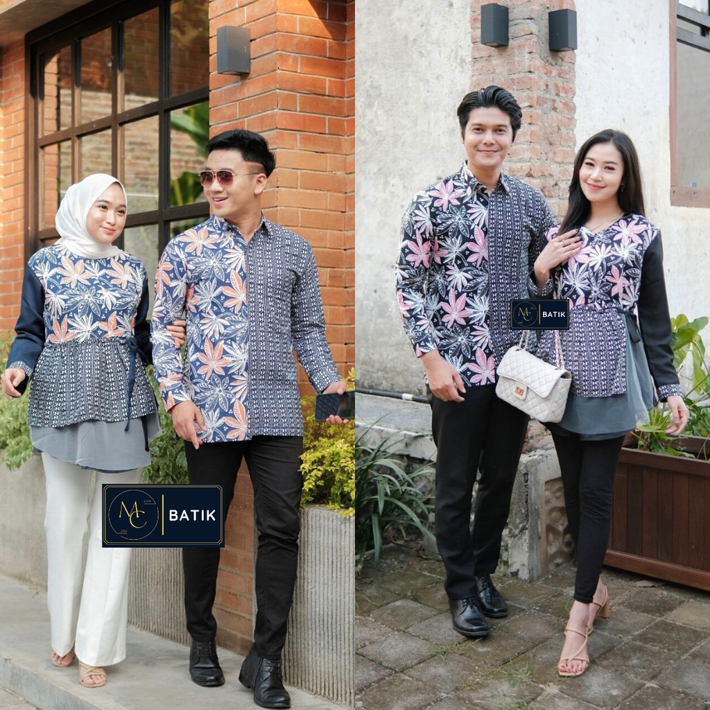 Mc Batik Couple - Sania Ruffle Batik Couple Ori Ndoro Jowi Ready Seragam M L XL XXL Jumbo