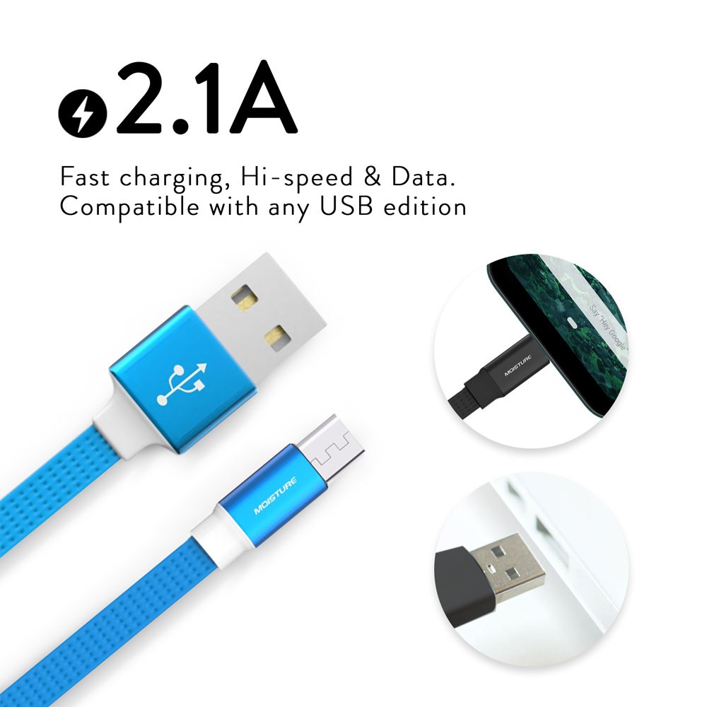 MOISTURE Kabel Data FAST CHARGING Cocok Untuk iPhone LIGHTNING / Micro USB / Type-C 2.6 A / 2.1A CABLE DATA USB