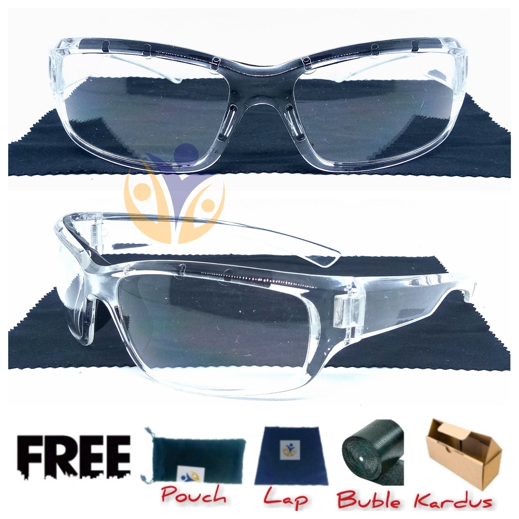 Kacamata safety bening clear windproof