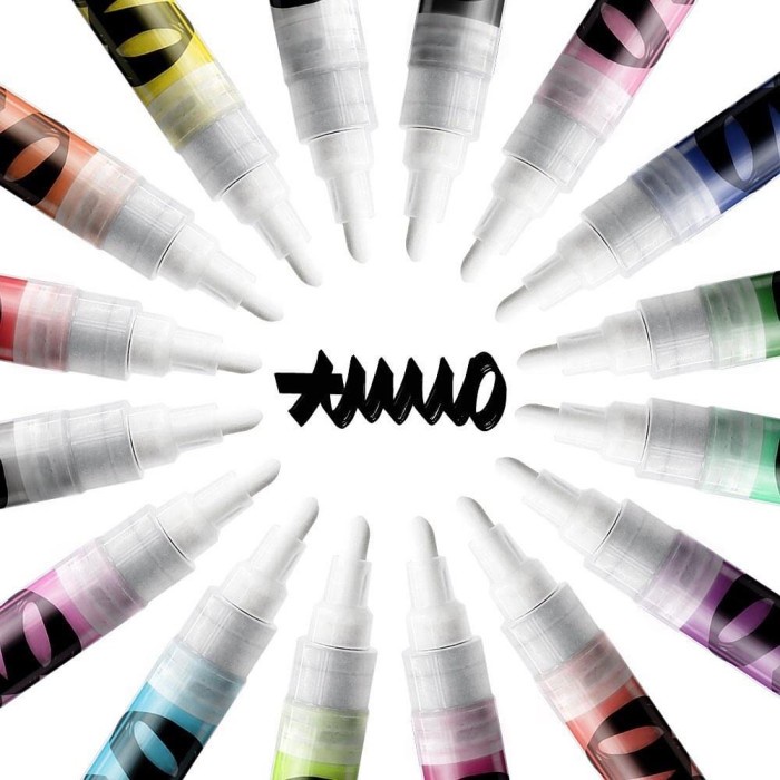 

Ammo Acrylic Paint Marker 2-5mm | Water Based | Beragam Warna - Black & White, 2-5mm