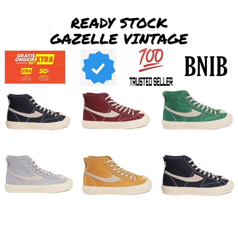  Sepatu  Compass  Vintage Black  Maroon Mustard Green Grey 