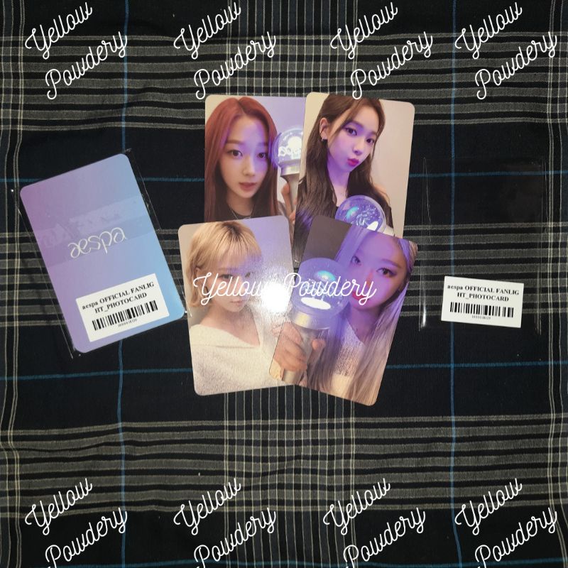 AESPA FANLIGHT PHOTOCARD BENEFIT LIGHTSTICK KARINA GISELLE WINTER NINGNING AE- BEAM BONG EMBLEM PC O