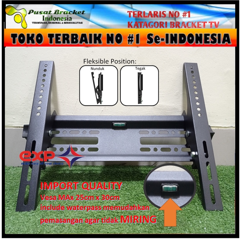 Bracket TV POLYTRON 21&quot; s/d 43&quot; waterpass GARANSI 100% COCOK!!! IMPORT QUALITY