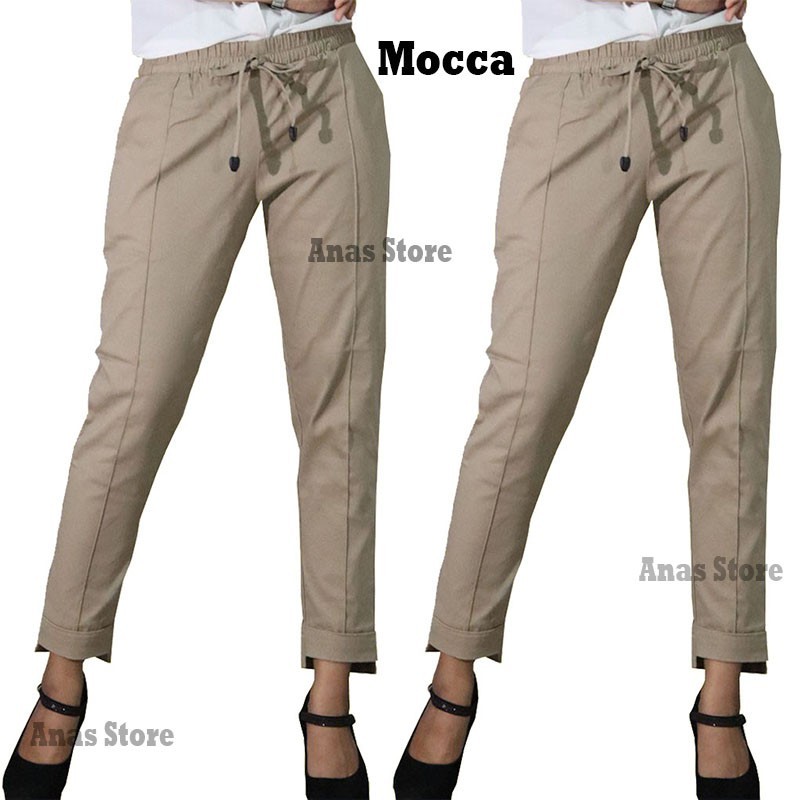 BAGGY PANTS TWILL COMBED PREMIUM GRADE A WANITA ( HALUS DAN TEBAL ) UKURAN STANDAR, JUMBO DAN L5