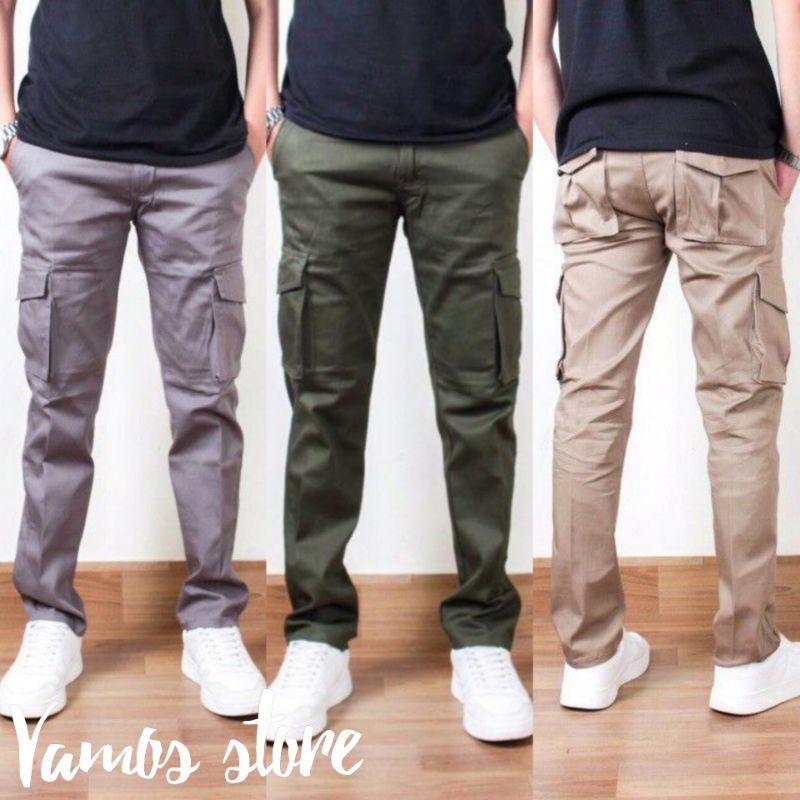 [TERLARIS] CELANA CARGO PANJANG PRIA UKURAN 27-38 PREMIUM QUALITY SLIMFIT COWO SKINNY POLOS COWOK