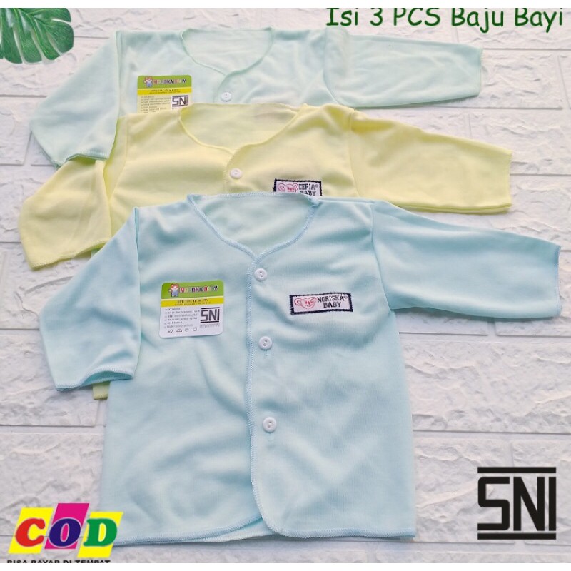 3 PCS BAJU BAYI BARU LAHIR LENGAN PANJANG ALMEERA BABY AND KIDS