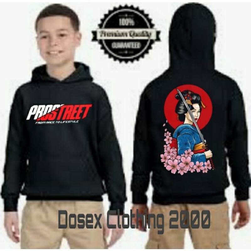 Hoodie Prostreet Samurai Geisha Anak Laki laki Usia 3_10 Tahun