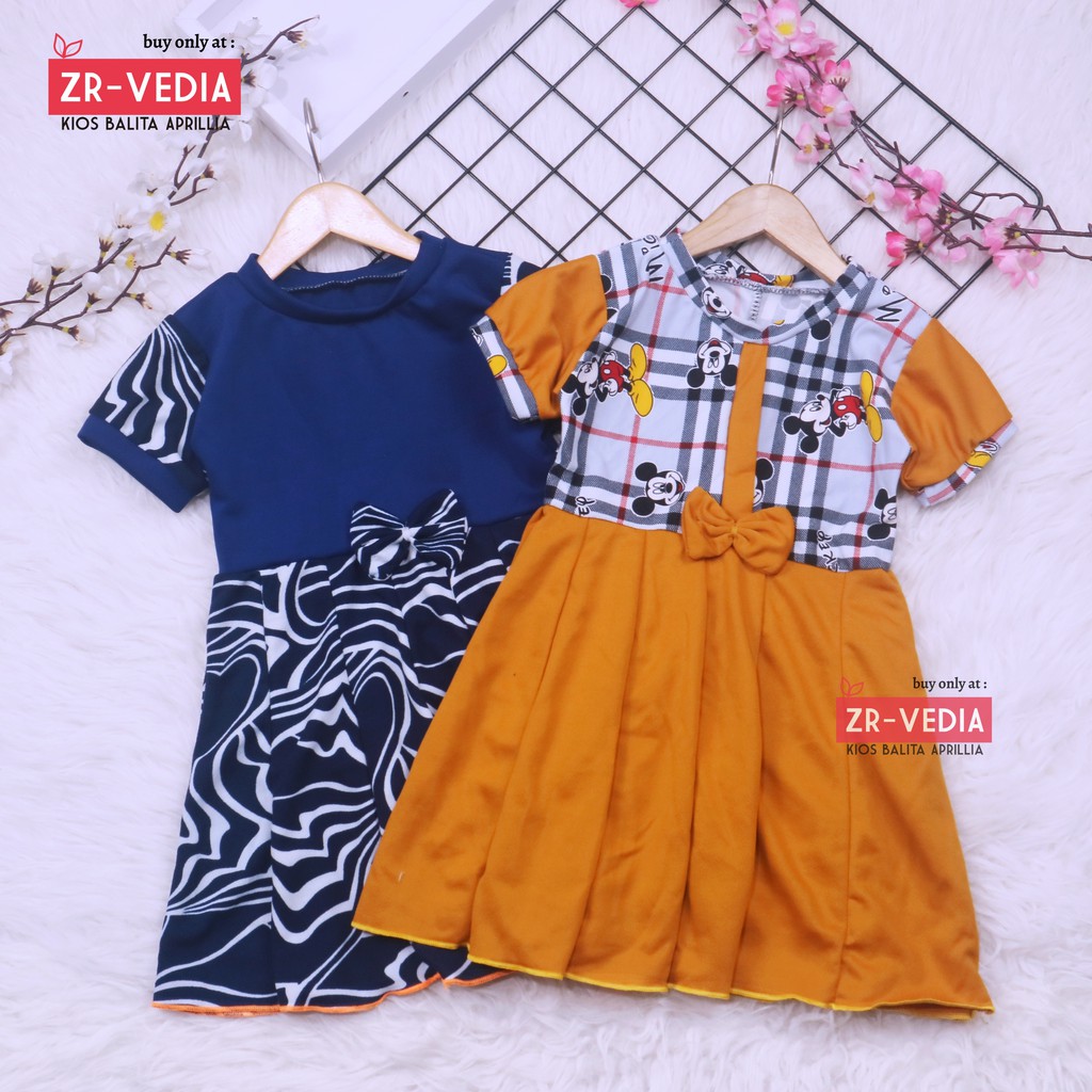 Dress Pita uk 3-4 Tahun / Dres Lengan Murah Grosir Baju Anak Perempuan Harian Gaun Pesta Batik Baru