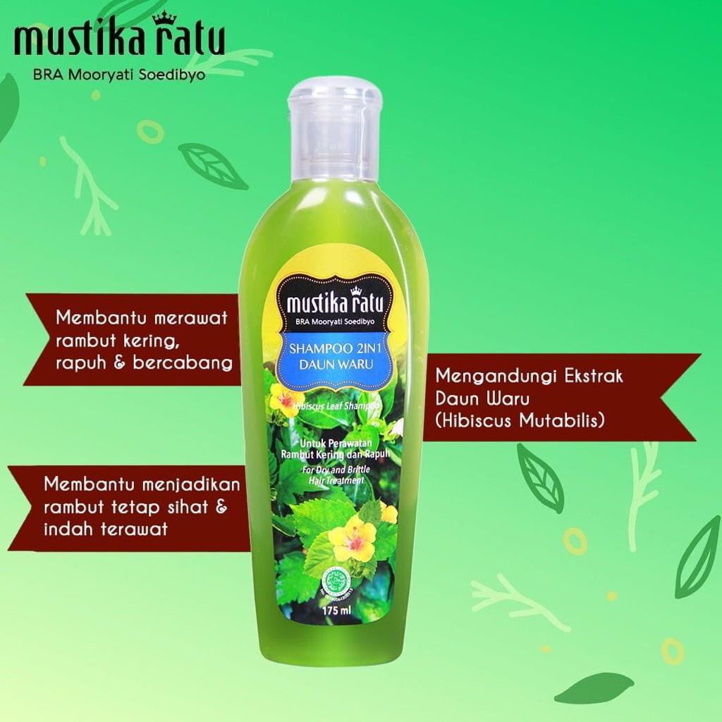 Mustika Ratu Shampoo Daun Waru untuk Rambut Kering dan Pecah 175ml