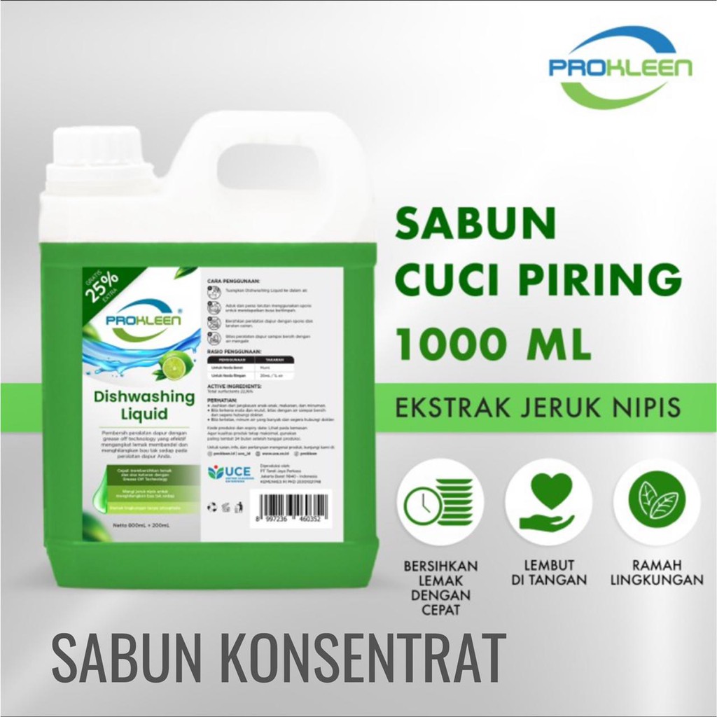 PROKLEEN REFILL BARU SABUN CUCI PIRING KONSENTRAT - 800 ML Dishwashing Liquid