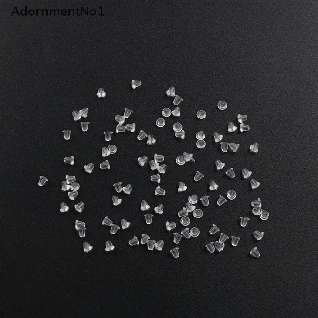 (AdornmentNo1) 100pcs / Set Plug Karet Bentuk Peluru Untuk Aksesoris Perhiasan Anting DIY