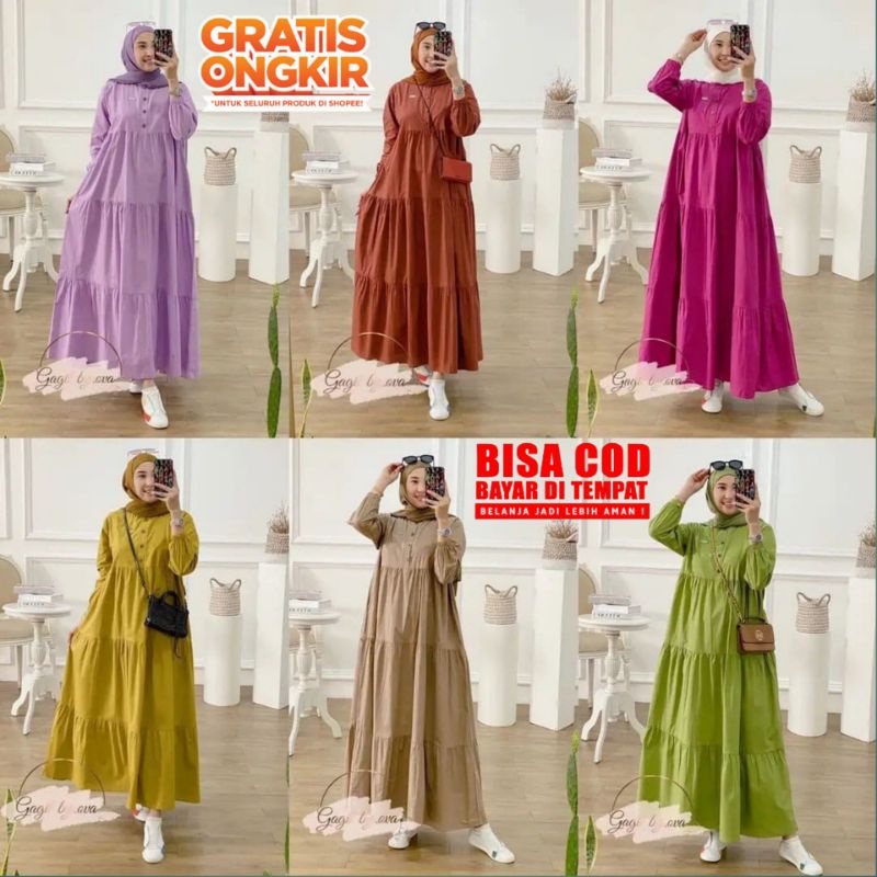 [BISA COD] SEMIDRESS KIRANIA BY GAGIL GAMIS TERBARU DRESS POLOS GAMIS REMAJA RAYON DRESS MUSLIM WANI