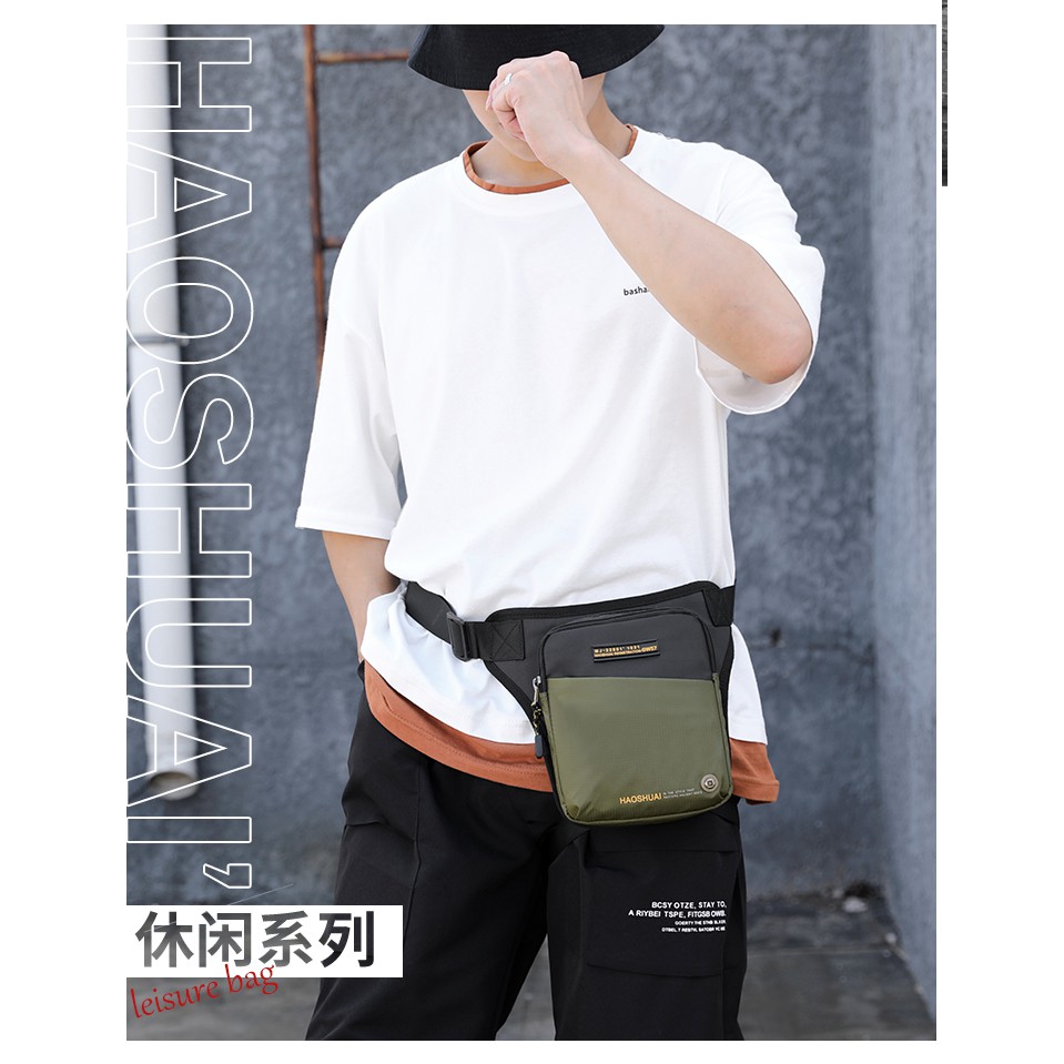 HAOSHUAI 6804 Tas Selempang Pria Waistbag Pria Waterproof WATCHKITE WKOS