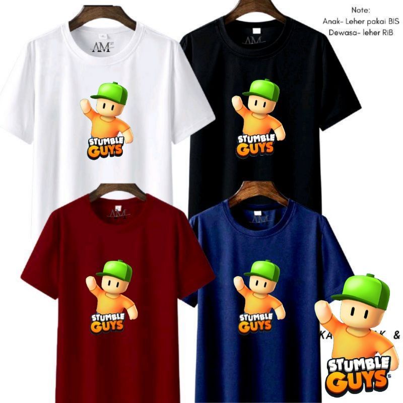 Baju Atasan  Kaos Anak Stumble guys T-hsirt AnakCowok/Cewek Remaja-dewasa