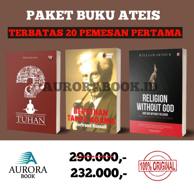PAKET BUKU ATEIS - BERTUHAN TANPA AGAMA - BERTUHAN TANPA AGAMA - RELIGION WITHOUT GOD - ORIGINAL