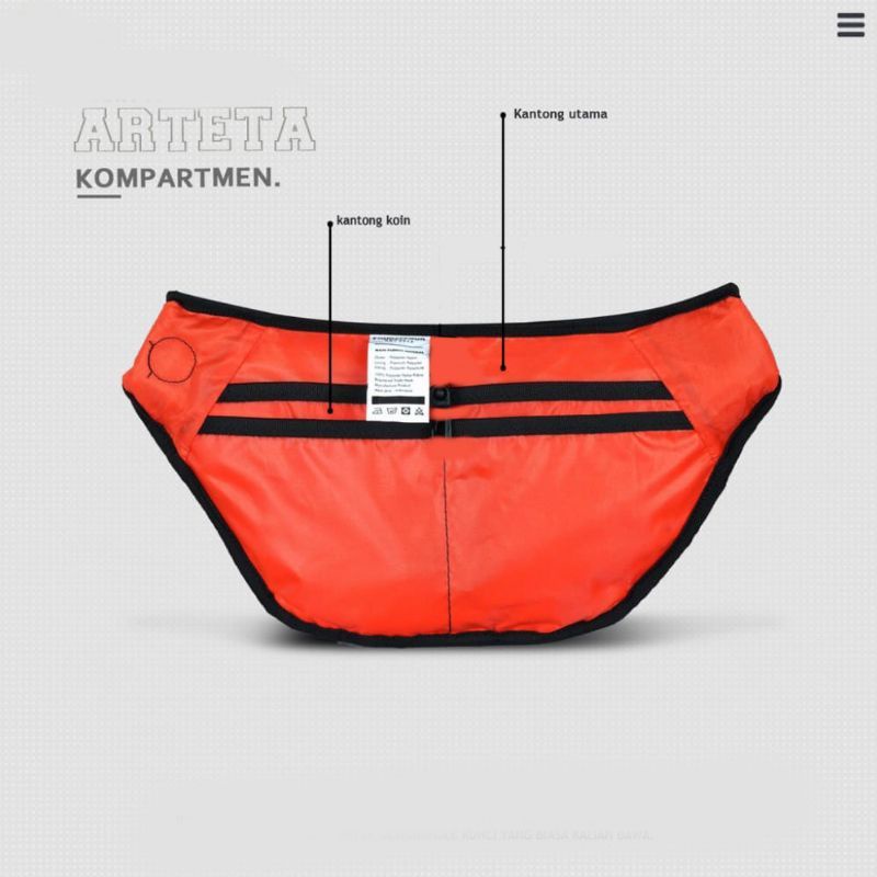 Tas waistbag ANTI AIR Tas selempang waterproof Bolak balik dua warna