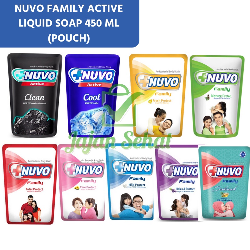 Nuvo Family Active Liquid Soap Sabun Cair 450ml ( Pouch )