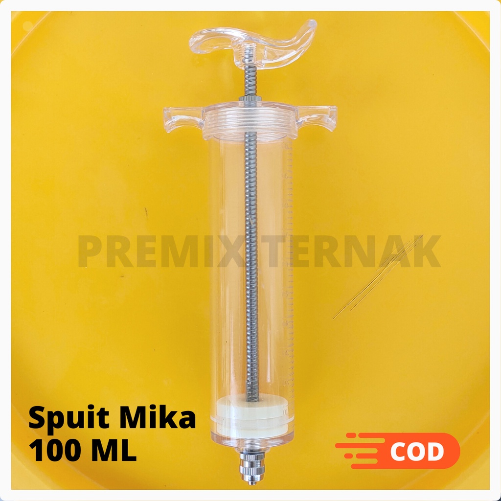 SPUIT MIKA TPX 100ml - Alat Suntik Sapi Besar - Plastic Steel Syringe - Flexy Syringe.