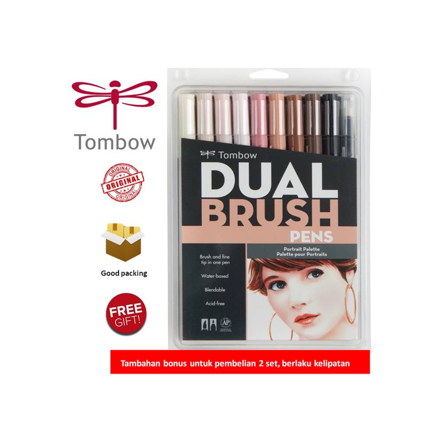 

Tombow Dual Brush Pen ABT, Portrait Palette, set 10 colors