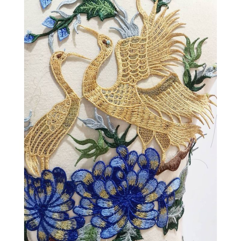 Patch Bordir Big Bangau , Crane Bird