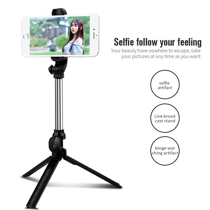 MallCasing - ONESOS Tongsis Tripod 3 IN 1 Handphone Selfie Stick Remote Bluetooth Expandable - XT10