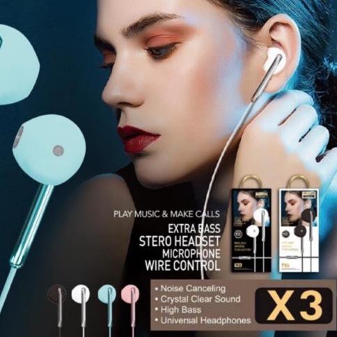 HEADSET / HEDSET / HANDSFREE / EARPHONE HEADPHONE EARPHONE VODA X3 EXTRA BASS BUDS IN-HF