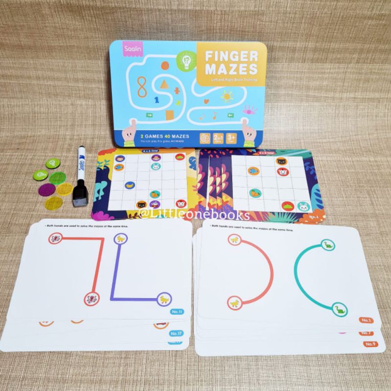 finger mazes right & left brain games saalin finger maze / brain stimulation