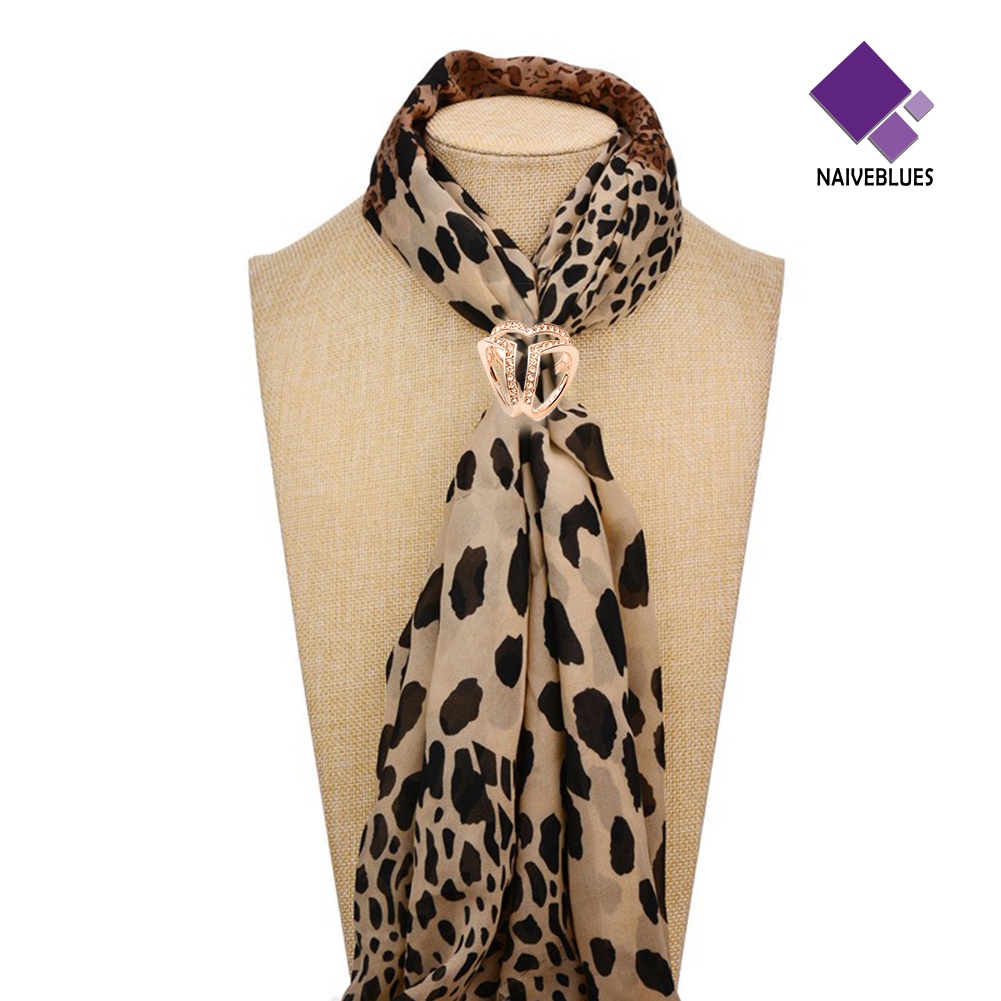 Naiveblue &gt; Klip Buckle Scarf / Syal Model Tri-circle Untuk Wanita