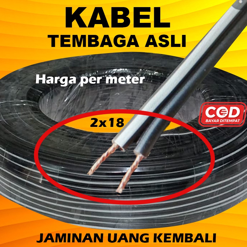 Kabel Listrik Serabut Tembaga 2x18 Cable RMT