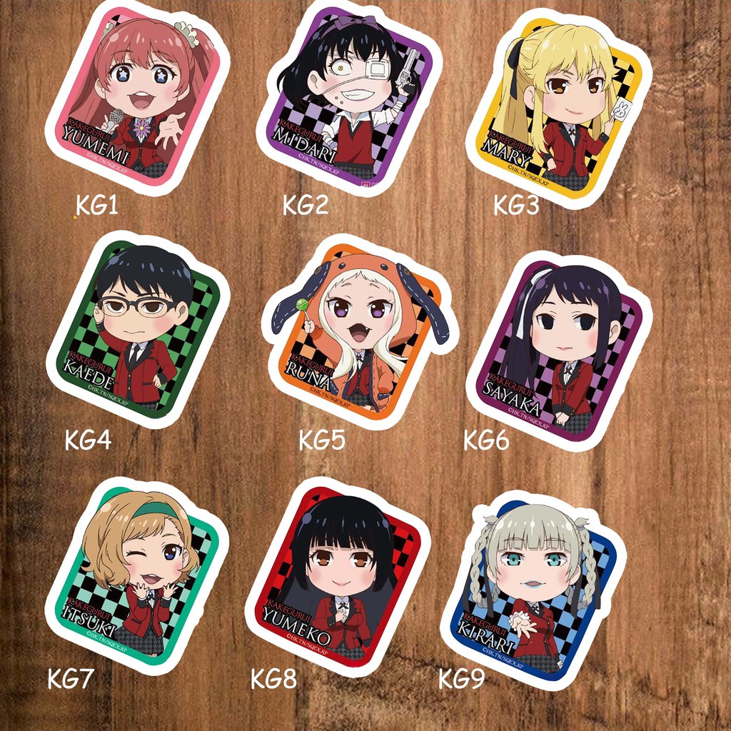 

Sticker stiker anime lengkap Kakegurui Compulsive Gambler