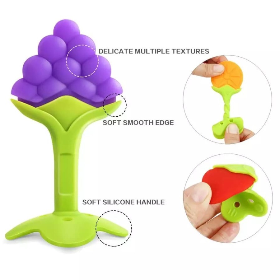 Baby Teether Silicone Gigitan Bayi Bentuk Buah / Mainan Gigi Bayi Silikon Food Grade