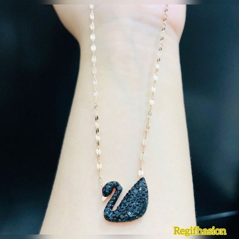 Kalung Titanium Swan Korea Liontin Angsa Untuk Wanita Aksesoris Necklace Anti Karat Tidak Luntur