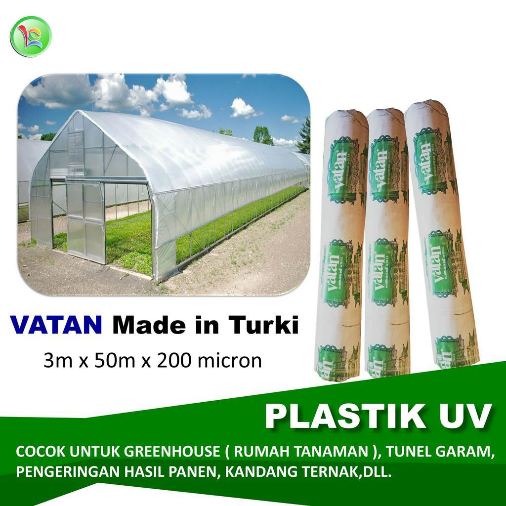 PLASTIK UV VATAN 3 X 50M TEBAL 200MICRON PLASTIK UV VATAN PLASTIK UV GREENHOUSE PLASTIK UV 14 PERSEN