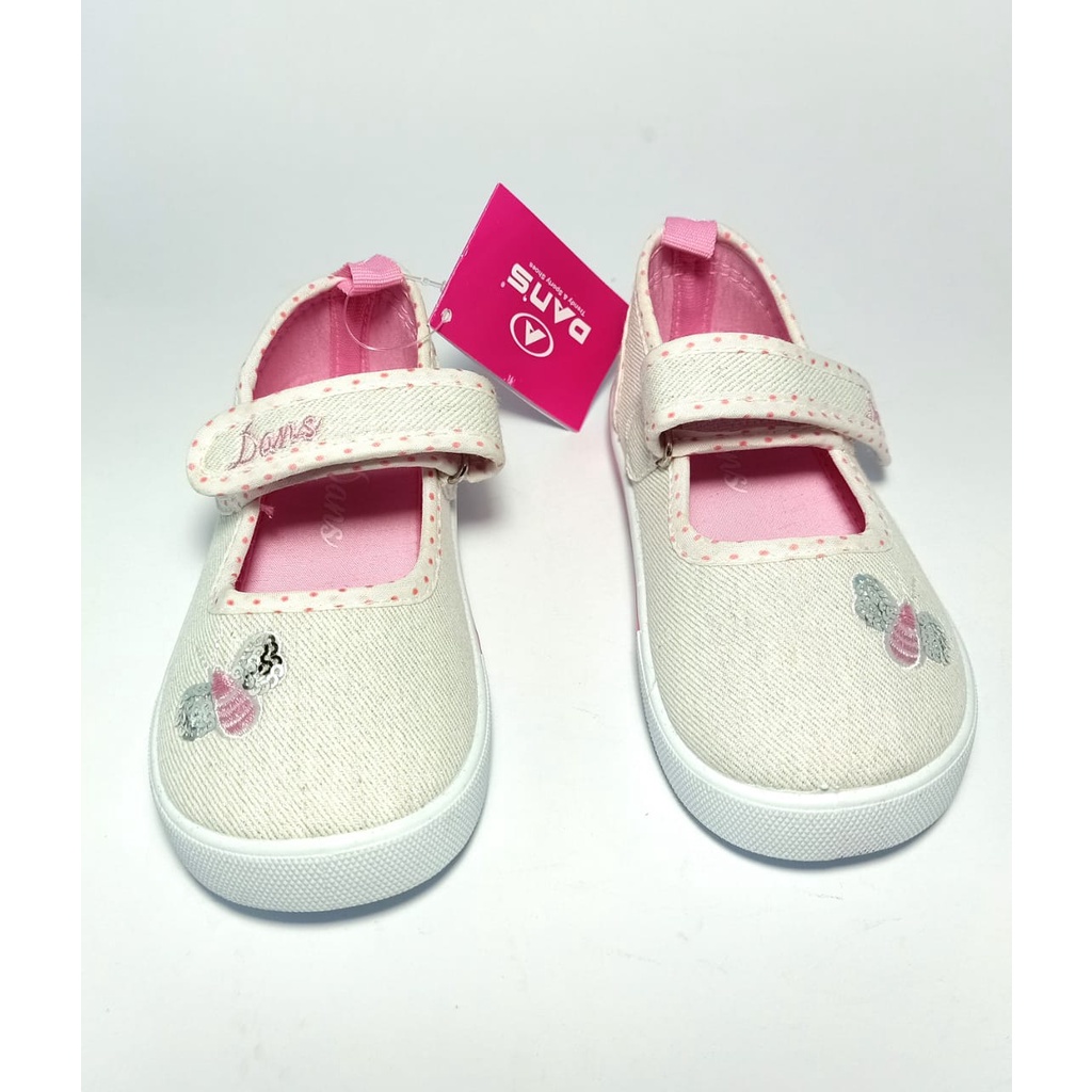 Sepatu Anak Perempuan Dans Bahan Kanvas White 22-26-1