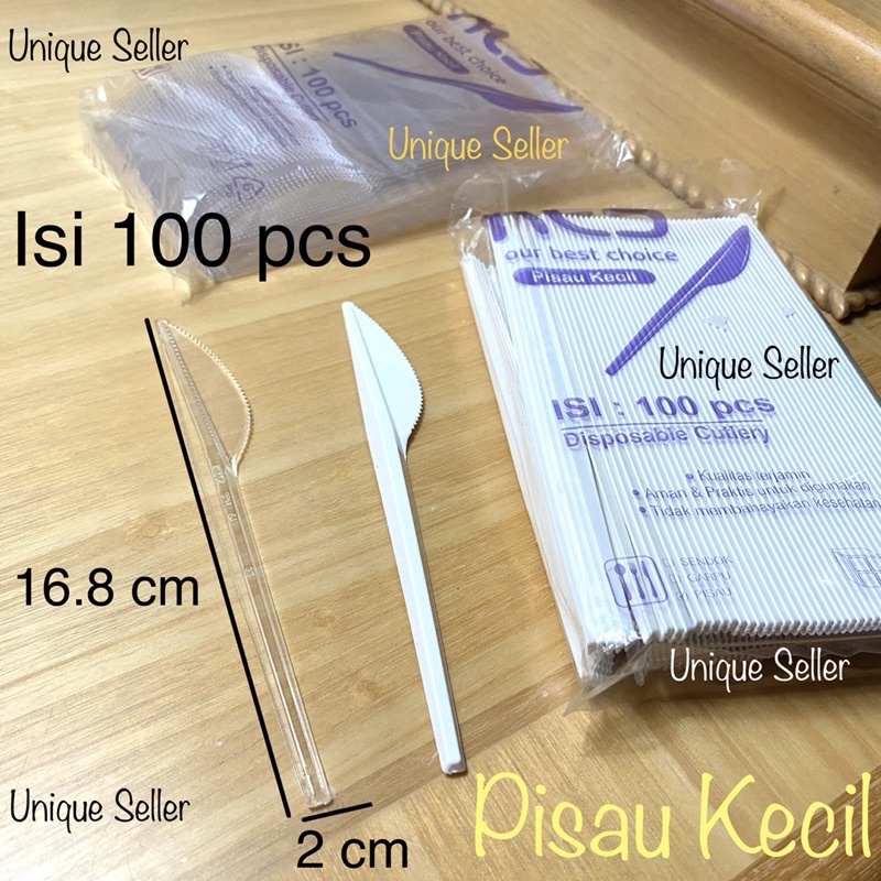 Pisau Brownies Kecil Plastik isi 100 pcs / Pisau Brownies Bening Putih KCS  / Pisau Kue Brownies Kecil / Pisau Mika Kecil / Pisau Plastik Kecil / Pisau Brownies Kecil