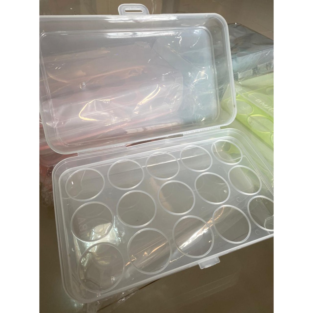 Kotak Telur Portable / Box telur / egg Box / egg organizer 15 sekat serbaguna