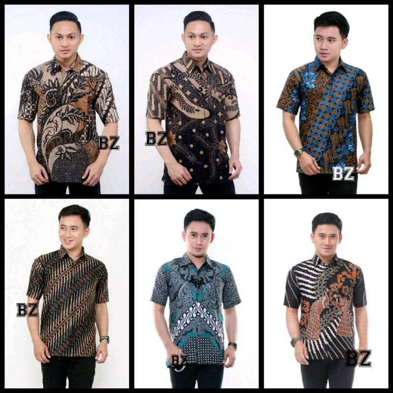 BAJU BATIK PRIA LENGAN PENDEK SIZE M L XL XXL