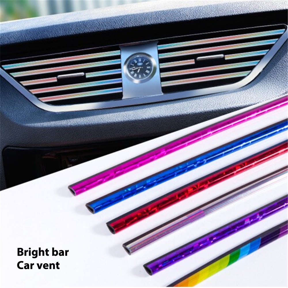 10bijichrome style car molding air vent trim strip Ac outlet grille Dekorasi u shape trim strips Gaya Mobil