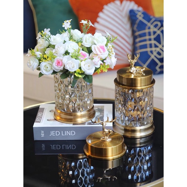 TOPLES KACA MOTIF RUSA / BOTOL KACA KEDAP / RUSA GOLD