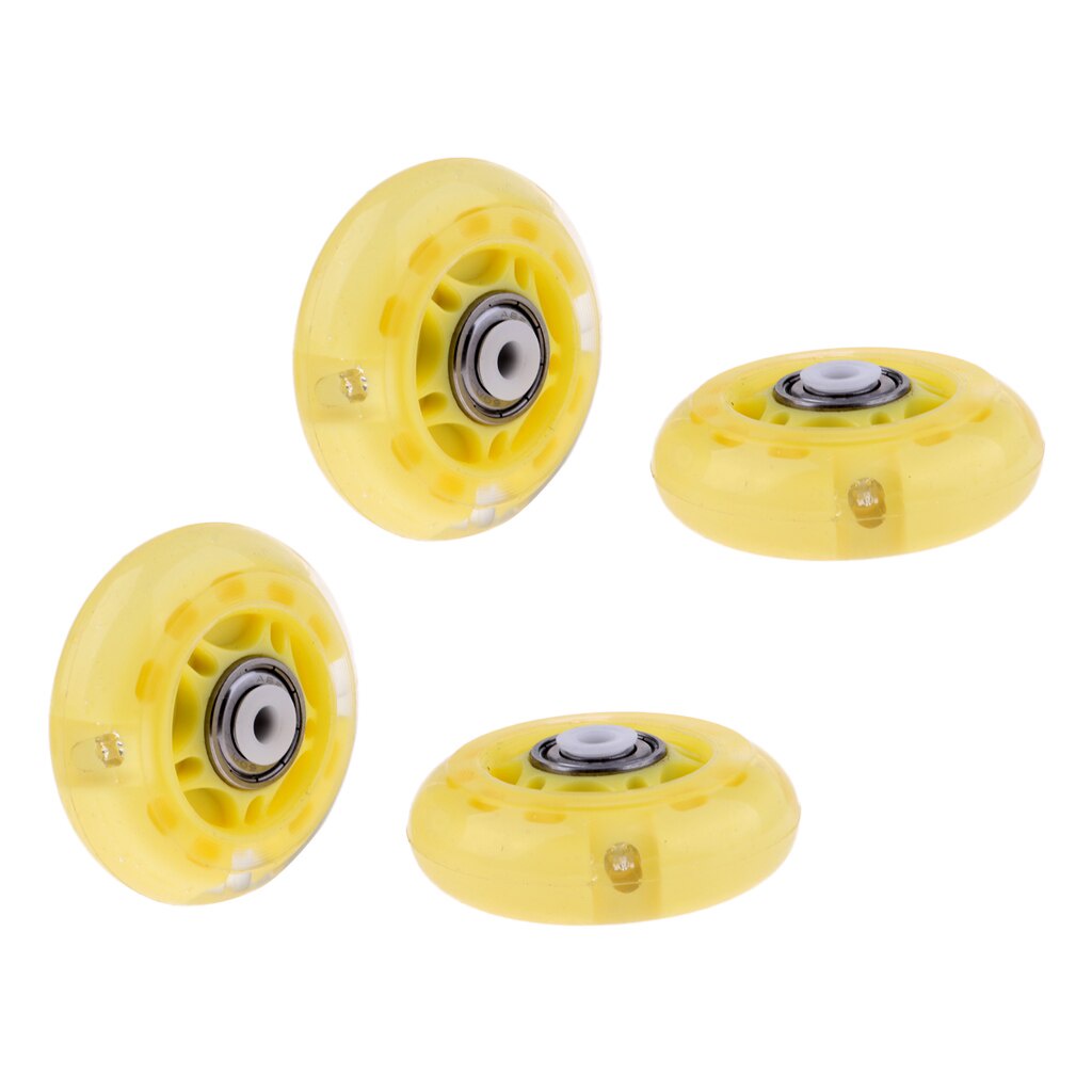 4pcs Roda Roller Skate Bahan PU Ukuran 80mm - 6 Warna Dengan BEARING Rem