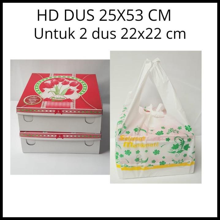 

Kantong Plastik Untuk 2 Dus Nasi Makanan Kotak Nasi Box 22X22 Cm