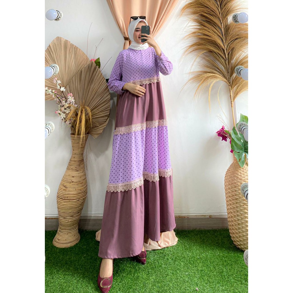 Turky Maxy, GAMIS MURAH CANTIK FIT XXL LD 110 BAHAN SHAKILA PREMIUM MIX RENDA ZIPPER BUSUI PALING MURAH