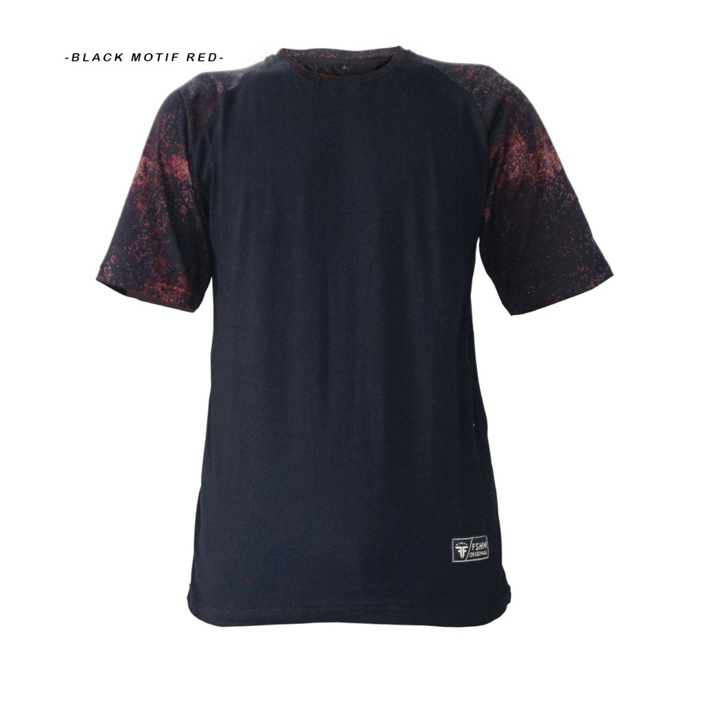 Triple F Raglan T-shirt Motif-black motif red XL