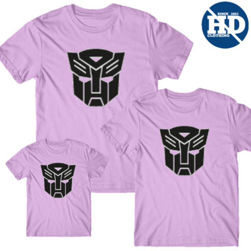 KAOS ATASAN PRIA DEWASA DAN ANAK MOTIF TRANSFORMERS COUPLE FAMILY