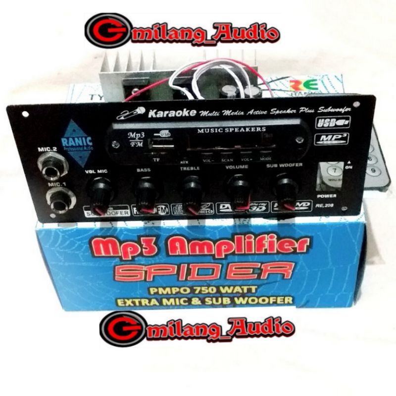Kit power aktip speaker mono extra mic subwoofer plus MP3 usb