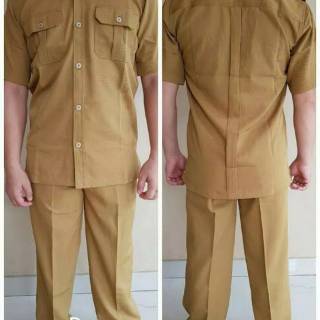 COD GROSIR BAJU  SETELAN SERAGAM PDH PNS  COKLAT  MUDA 