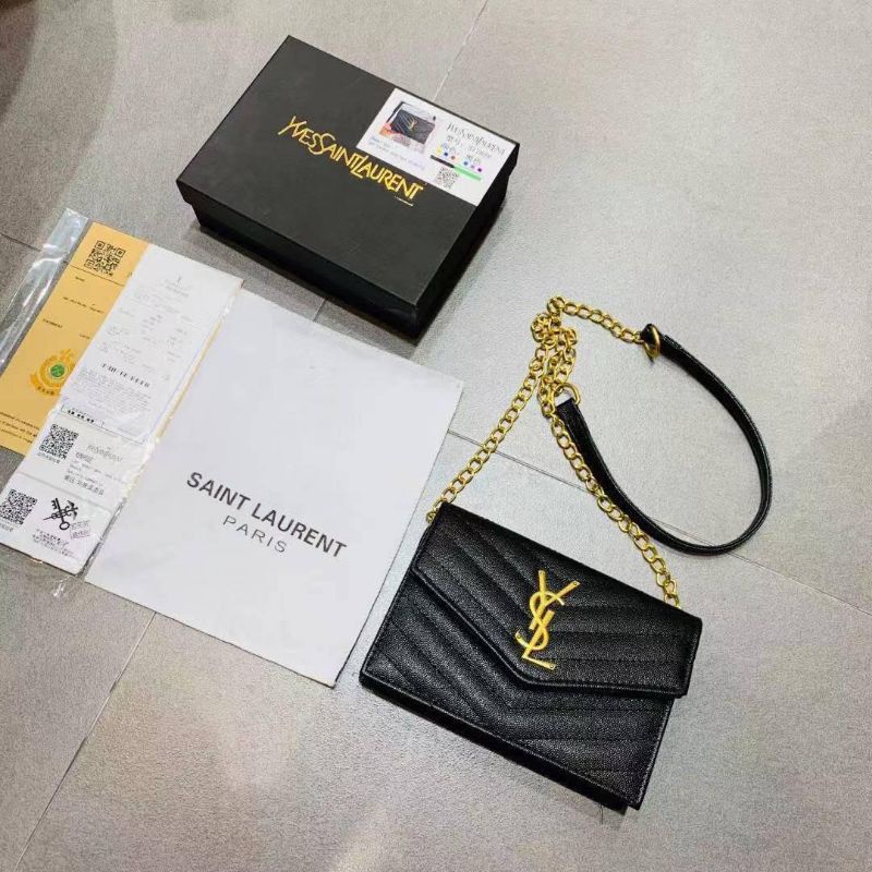 READY CLUTCH YSL ENVELOPE SLING BAG CAVIAR GHW FREE BOX